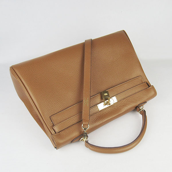 High Quality Hermes Kelly 35cm Togo Leather Bag Coffee 6308